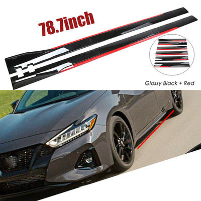 Glossy Black Look 78.7'' Side Skirt Extension Spoiler For Nissan Maxima P