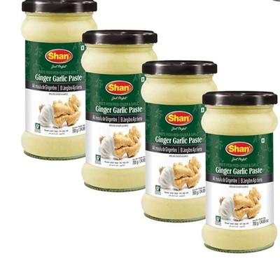 Shan Ginger Garlic Paste from Fresh Ginger and Garlic 24.69 Oz (700g) (Pack 4)