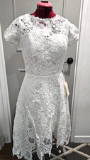 TS Couture White Lace High Low Wedding Dress NWT Size Unknown Bridal Formal