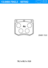 ATE Bremsbeläge Vorne (13.0460-7042.2) für Ford Capri II Taunus Granada Escort