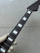 Satin 22 Fret Wenge Electric Guitar Neck parts Block Inlay 25.5 inch replacement