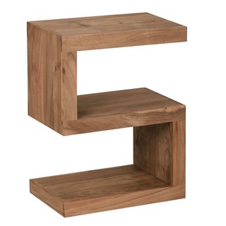 Wohnling Massivholz Beistelltisch S Cube MUMBAI Akazie Stand Bücher Regal