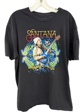 Santanaaa Blessings and Miracles Tour Cotton Black T Shirt For Men UR381