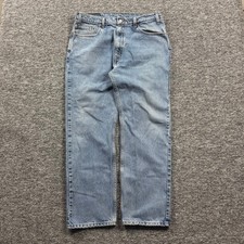 Vintage 90s Levis 505 Regular Fit Straight Leg Jeans Light Wash Blue Denim 38x30