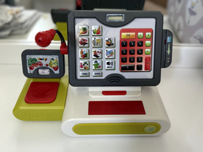 Smoby - Electronic Supermarket Cash Register with In-Counter Light Up Scanner
