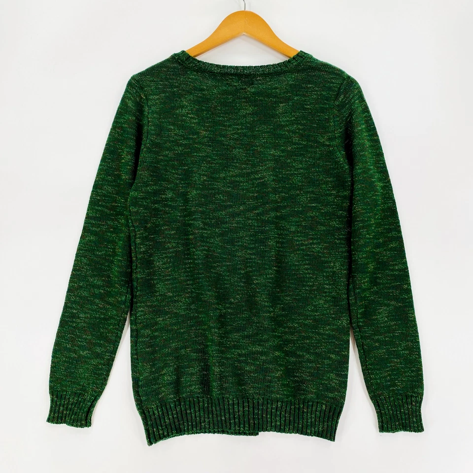 Laura Scott Knit Sweater Women’s Size Medium Green Long Sleeve Round Neck - Image 3 of 4