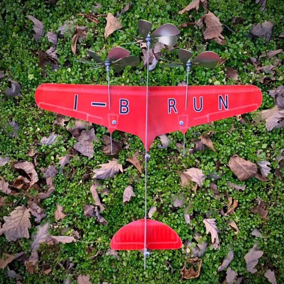 Airplane Wind Spinners Metal Pinwheels Outdoor Aircraft Windmill Garden Decor - Image 3 of 4