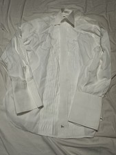 John W Nordstrom White Tuxedo Shirt 15.5 32/33 French Cuff