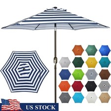 Patio Umbrella Waterproof Vented W/ Crank Tilt Adjustable Iron Frame 7.5ft New