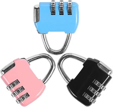 Candado Combinacion 3 Digitos 3 Piezas Reseteable Impermeable Para Mochilas