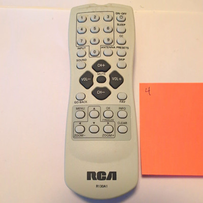 REMOTE CONTROL RCA TV R130A1 Wireless Gray For RCA Model RCA R130A1
