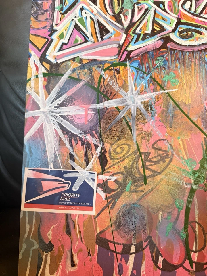 граффити искусство оригинальный холст WILDSTYLE абстрактный капельницы в рамке - Изображение 3 из 4