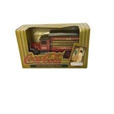 Vintage 1993 Coca Cola ERTL Die-Cast Metal Bank Red Delivery Truck in Box