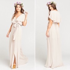 Show Me Your Mumu SMYM Audrey maxi dress - Show Me the Ring crisp tan NEW XS