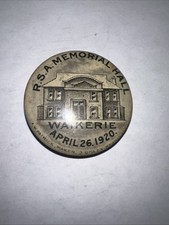rare 1920 Waikerie Australia RSA memorial Hall Opening Pinback Badge WW1 RSL
