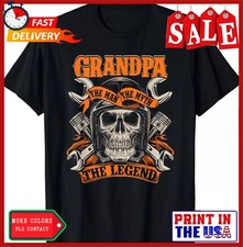 Biker Grandpa The Man The Myth The Legend Motorcycle Gift Unisex T-Shirt