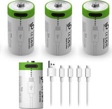 4 Pack CR2 Battery,Rechargeable CR2 3V-3.7V Lithium Batteries, 4 in 1 USB Type C