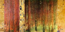 Quadro GUSTAV KLIMT Patterns  Forest I Stampa Mdf o Tela Swarovski Arredo Casa