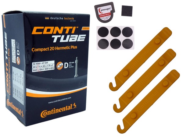 1X Schlauch Continental 40-406 (20X1.50) Dv 40Mm Dunlopventil +Reifenheber-image
