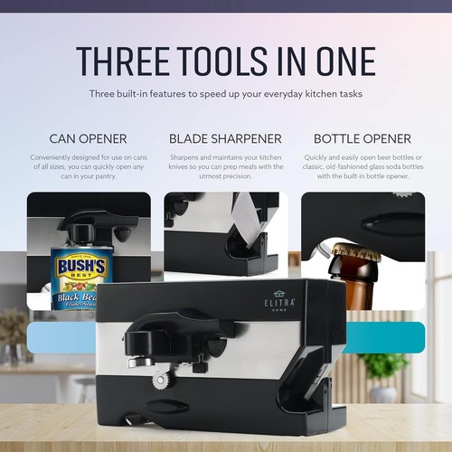 3-in-1 Under-Cabinet Electric Can Opener & Blade Sharpener - Picture 7 of 9