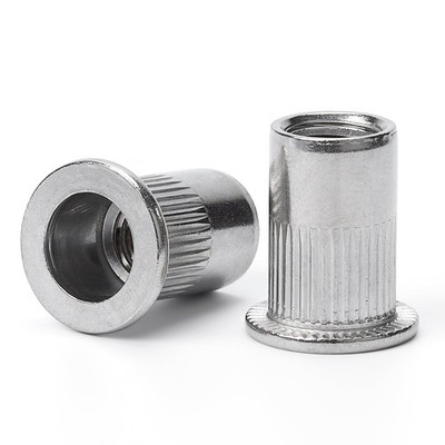 Vmuter 30Pcs M10 Rivet Nuts, 304 Stainless Steel Flat Head 30PCS-M10, Silver