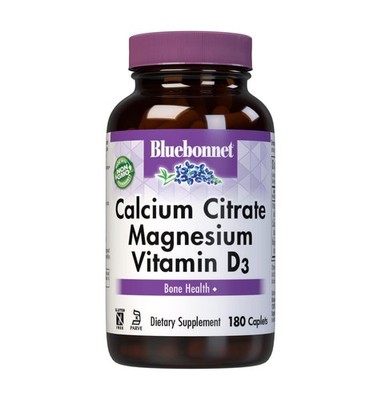 Bluebonnet Nutrition Calcium Citrate Magnesium Plus Vitamin D3 Caplets, Bone ...