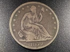 1859 Seated Liberty Half Dollar. VG. (#993)