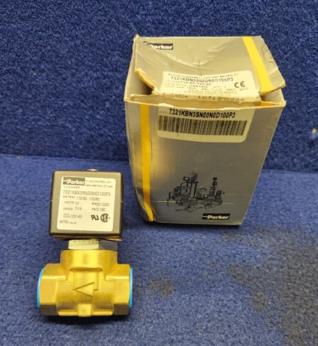 Parker 7D100P3 Solenoid Safety Shutoff Valve 120V/60Hz 110V/50Hz 10W 7/16"