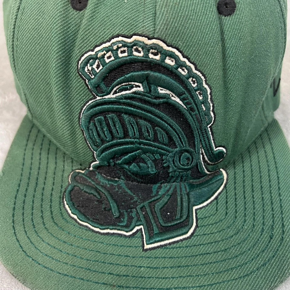 Michigan State Spartans Hat Cap Snap Back Mens Green Black NCAA College Helmet - Image 2 of 4