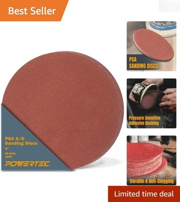 10 PCS 80 Grit Aluminum Oxide Sanding Discs - 6  Self-Adhesive for All Projects