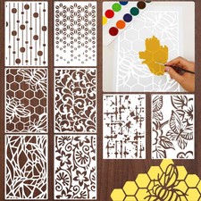 8PCS Geometric Stencils for Painting, Reusable Large Size Geometric Painting ...