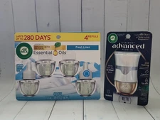 Air Wick Scented Oil Air Freshener Refills, Fresh Linen, 4 Refills & 1 Warmer 