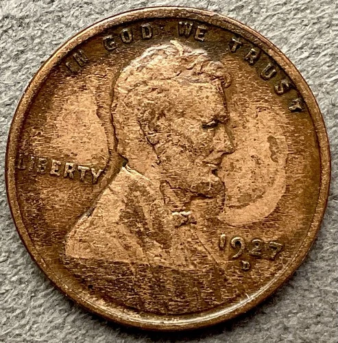 1927-D  Lincoln Wheat Cent - [VF] Very Fine Details (Cleaned) ~ B420
