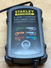Stanley Fatmax Bc8s 8-amp Fully Automatic Battery Charger Maintainer No Cables