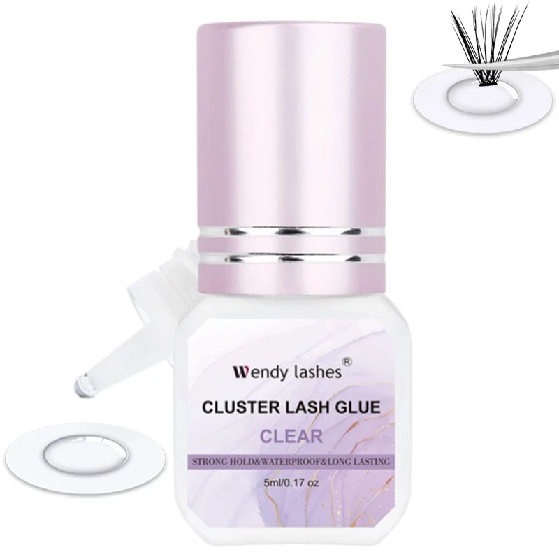 WENDY LASHES Wendy Cluster Eyelash Glue Clear Sensitive Lash Glue DIY Lash Extension Glue 5ml