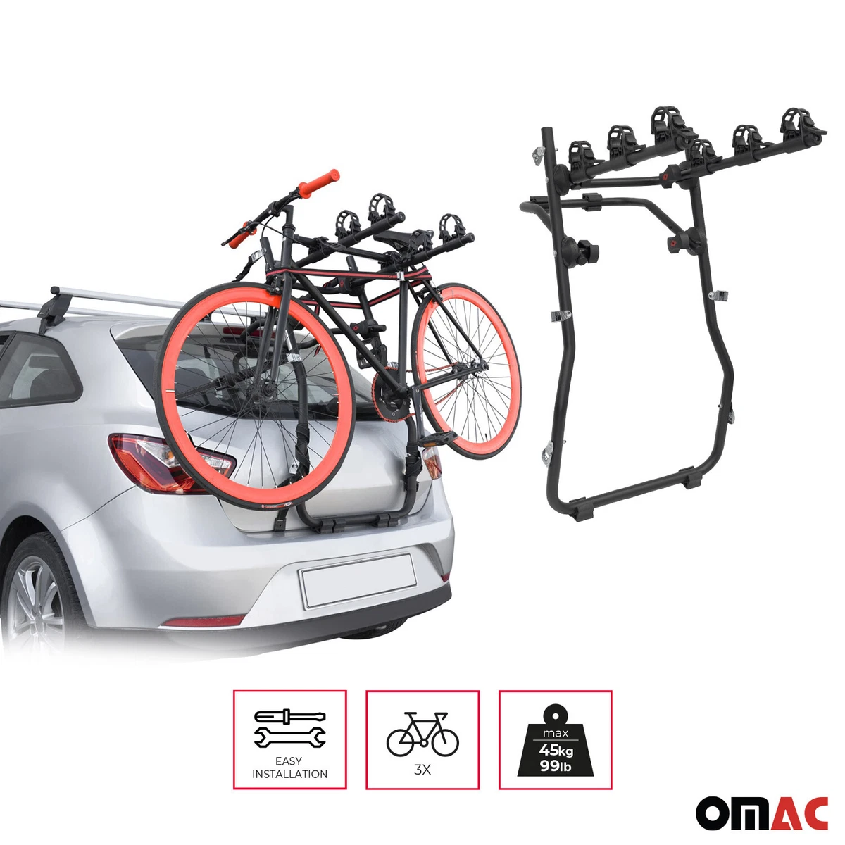3 Bike Rack For Audi A4 Avant 2000 2004 Trunk Mount Bicycle