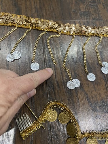 Costume e accessori vintage Fredericks of Hollywood danza del ventre paillettes oro - Foto 7 di 22
