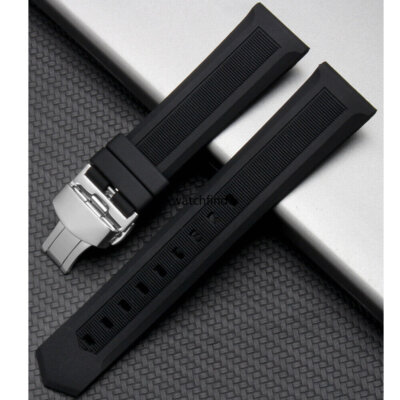 Silikon Rubber Uhrenarmband Armband Waterproof Strap Deploymen Verschluss Ersatz