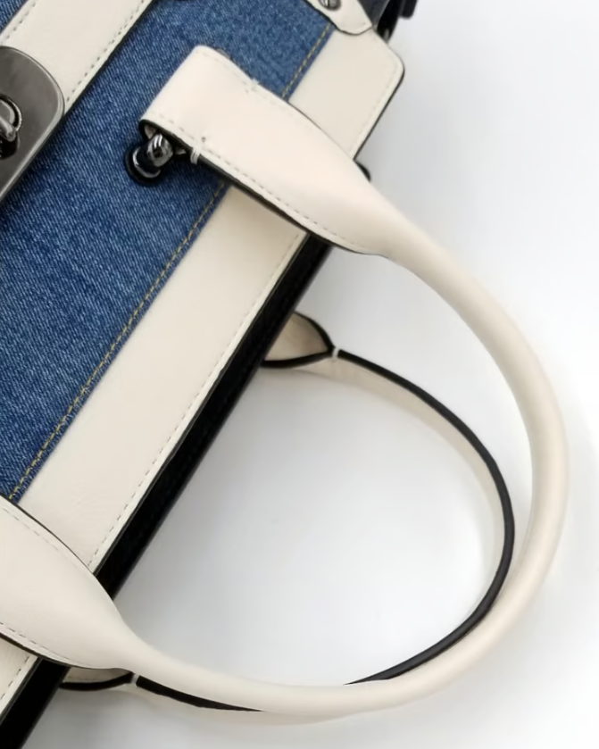 極美品✨️ COACH Swagger Denim 2way shoulder Coach Swagger Denim Patchwork Satchel/Crossbody w/Turnlock