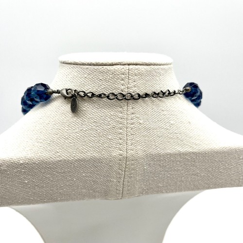 Robert Rose Beaded Necklace Blue Faceted Beads Costume Jewelry - Picture 3 of 8