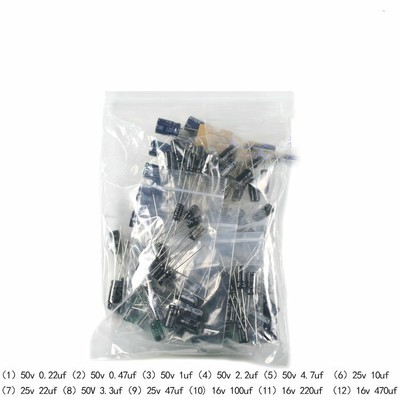 12value 300pcs 25V Electrolytic Capacitor Assortment Kit