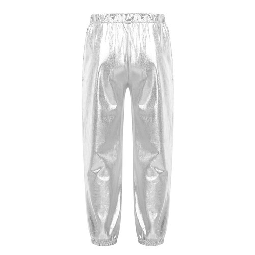 Kid Boys Girls Shiny Sequins Dance Pants Hip Hop Jazz Elastic Waistband Trousers - Picture 27 of 43