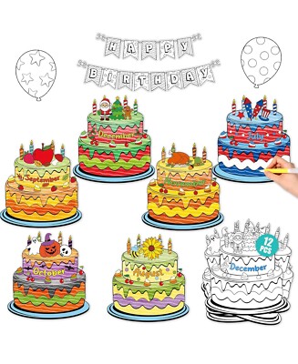 Outus 20 Pieces Happy Birthday Bulletin Board Set Classroom Birthday Chart