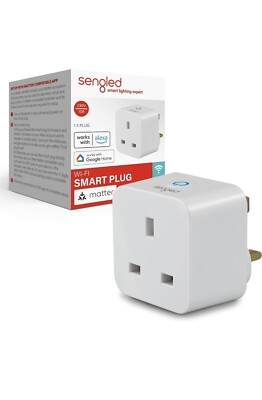 Sengled Smart Plug, Matter-Enabled, Works with Alexa, 2,4 GHz, WLAN, 1er Pack