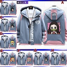 Demon Slayer: Kimetsu no Yaiba Cosplay Hoodie Unisex Zip Coats Sweatshirt