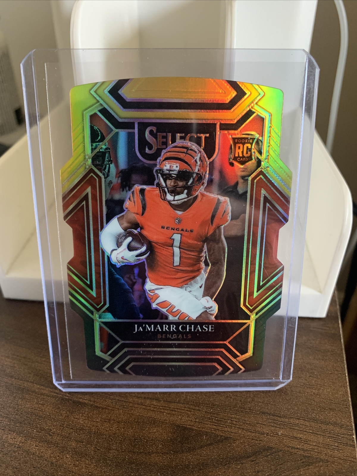 2021 NFL Select Ja'Marr Chase RC #247 Club Level Black & Gold Die-Cut Bengals