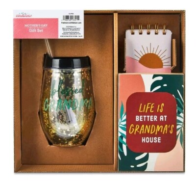 Way To Celebrate Blessed Grandma Grandmother Gift Set, Brown & Green, 3 Pieces