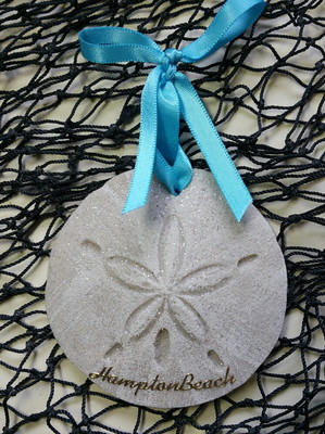 HAMPTON BEACH Sand Dollar Made with and Tropical Beach Ornament
