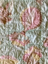 Vintage Baby Crib Quilt Bunnies  Balloons Circus Clowns 33-1/2" x 47"