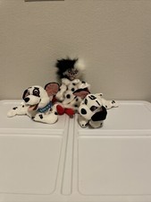 Disney Store 101 Dalmatians Mini Bean Bag Plush Lot Of 3, Cruella, Lucky, Jewel